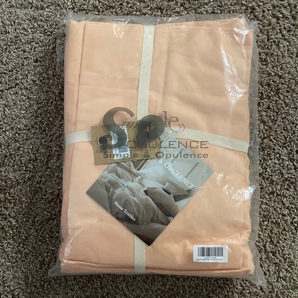 NEW W/ TAGS - Simple & Opulence LUX Natural Linen-Cotton Twin Sheet Set - Peach - Picture 2 of 10